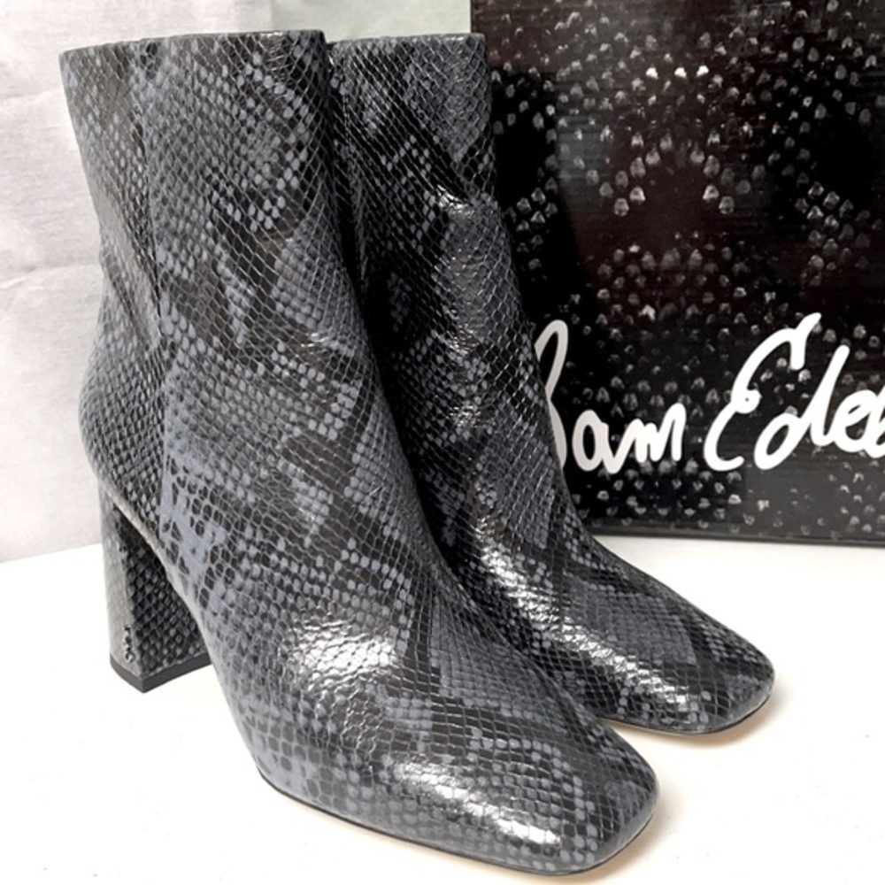 Sam Edelman Codie Snake Print square Toe Boots